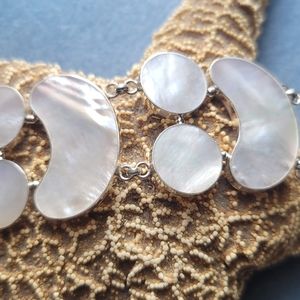 Sterling mother of pearl bracelet.